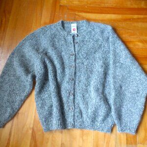 St Michael UK-Moss Green Marl Mohair Cardigan